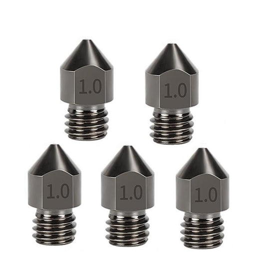 5pcs /Pack 1.75/1.0mm MK8 Hardened Steel Nozzle High-Temperature Resistant 3D Printer Extruder Hotend - Parts by buy2fix | Online Shopping UK | buy2fix