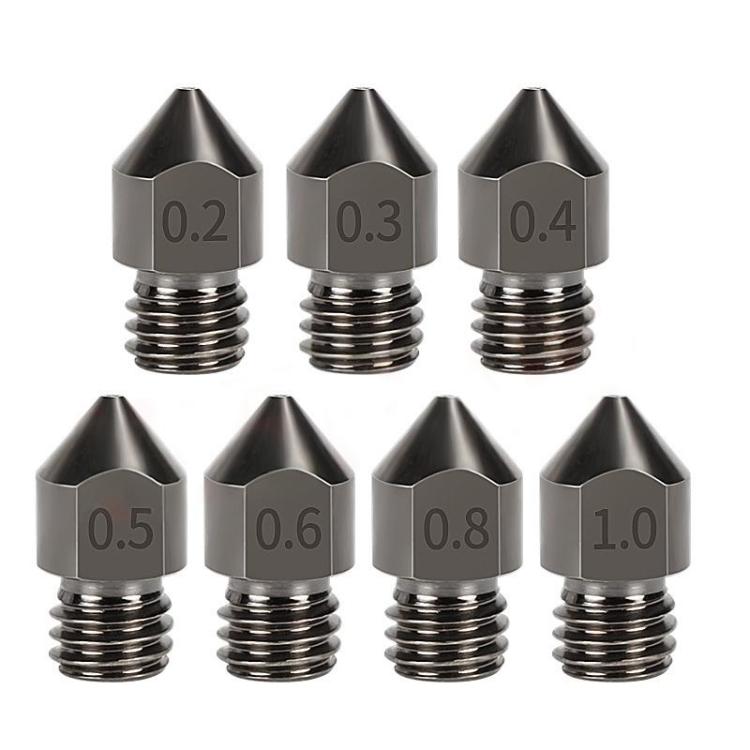 5pcs /Pack 1.75/0.2mm MK8 Hardened Steel Nozzle High-Temperature Resistant 3D Printer Extruder Hotend - Parts by buy2fix | Online Shopping UK | buy2fix