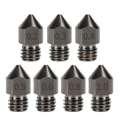 5pcs /Pack 1.75/0.8mm MK8 Hardened Steel Nozzle High-Temperature Resistant 3D Printer Extruder Hotend - Parts by buy2fix | Online Shopping UK | buy2fix