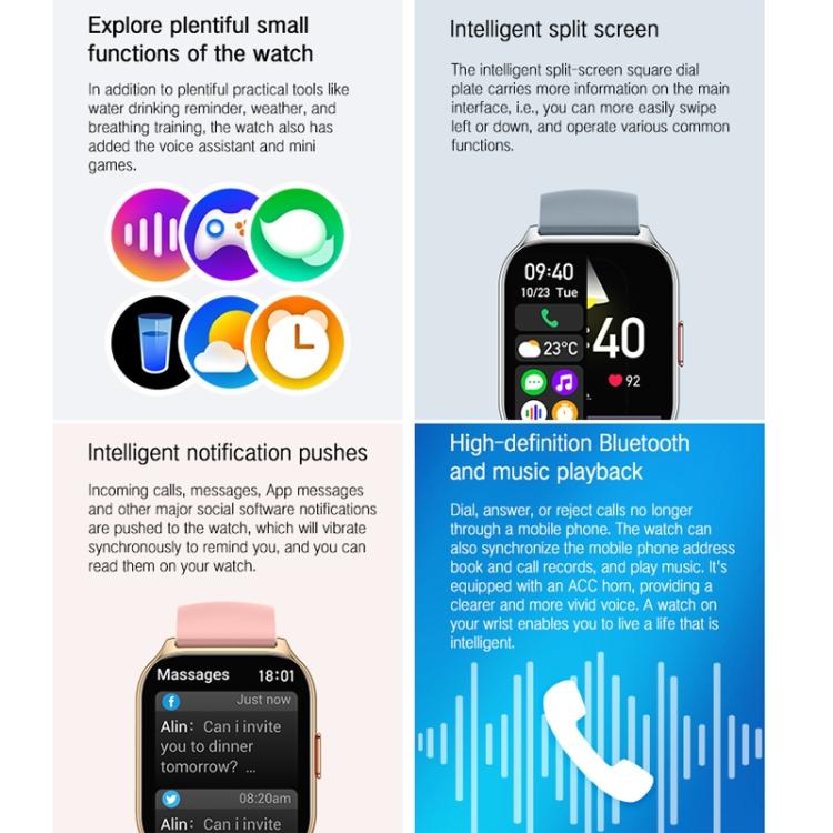 Blood Oxygen / Sleep / Heart Rate Health Monitoring Smart Watch Square Sports Double Strap Watch(Black Steel+Silicone Black) - Smart Watches by buy2fix | Online Shopping UK | buy2fix