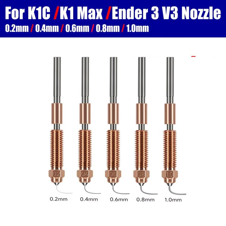 1.75/0.8mm  All-in-One Chrome Zirconium Copper Nozzle for Creality Ender-3 V3/K1C/K1 Max 3D Printers - Parts by buy2fix | Online Shopping UK | buy2fix