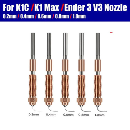1.75/0.2mm All-in-One Chrome Zirconium Copper Nozzle for Creality Ender-3 V3/K1C/K1 Max 3D Printers - Parts by buy2fix | Online Shopping UK | buy2fix