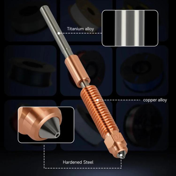 1.75/0.6mm  All-in-One Chrome Zirconium Copper Nozzle for Creality Ender-3 V3/K1C/K1 Max 3D Printers - Parts by buy2fix | Online Shopping UK | buy2fix