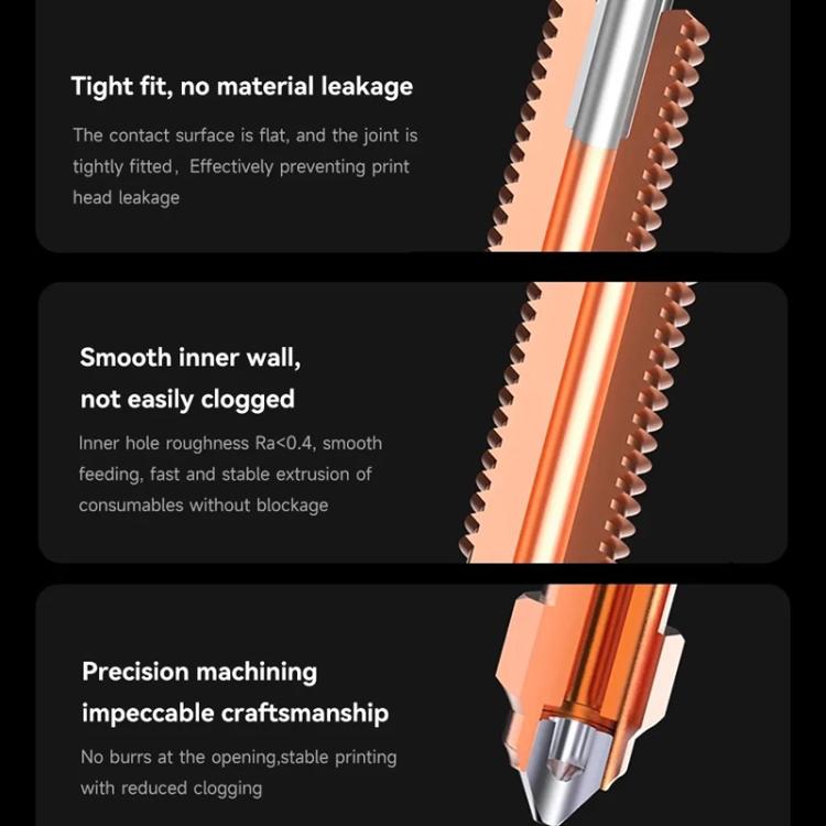 1.75/0.2mm All-in-One Chrome Zirconium Copper Nozzle for Creality Ender-3 V3/K1C/K1 Max 3D Printers - Parts by buy2fix | Online Shopping UK | buy2fix