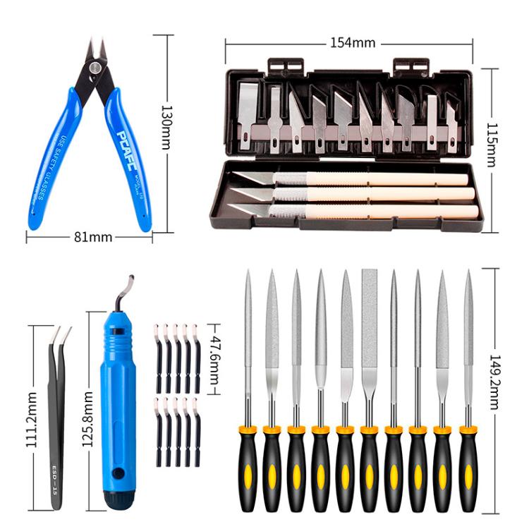 36 In 1 3D Printer Tool Kit Model Cleaning Tools, Carving Knife, File, Edge Trimmer & Polishing Supplies - Parts by buy2fix | Online Shopping UK | buy2fix