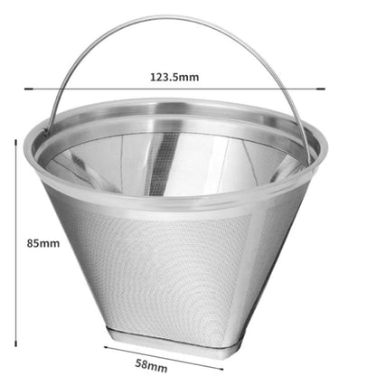 Replacement Filter Basket For Drip Coffee Makers Universal Ultra-Fine Mesh Coffee Powder Basket With Durable Handle(Gold) - Coffee Machine Parts by buy2fix | Online Shopping UK | buy2fix