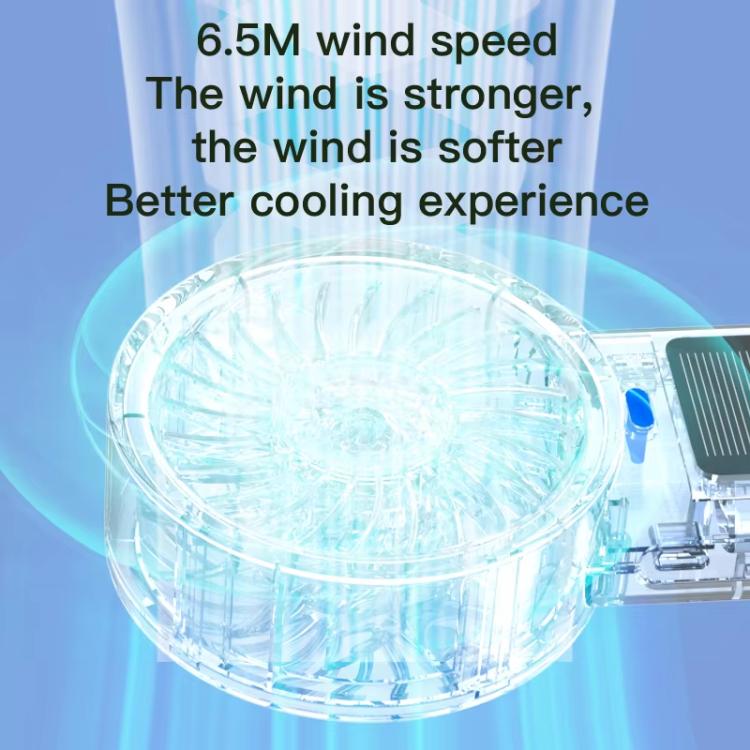 Solar Powered Handheld & Desk Fan with 5-Speed Turbo 12 Blades USB Type-C Fast Charging(Metallic) - Electric Fans by buy2fix | Online Shopping UK | buy2fix