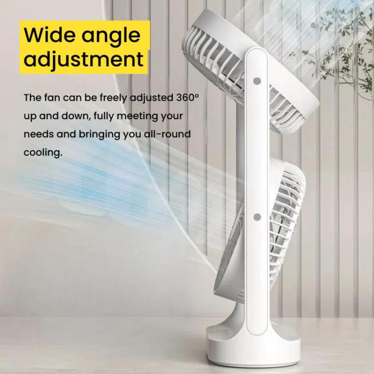 Dual Head Desk Fan 360-degree Adjustable Oscillating Air Circulator 3-Speed Portable Cooling Fan 4000 mAh battery - Electric Fans by buy2fix | Online Shopping UK | buy2fix