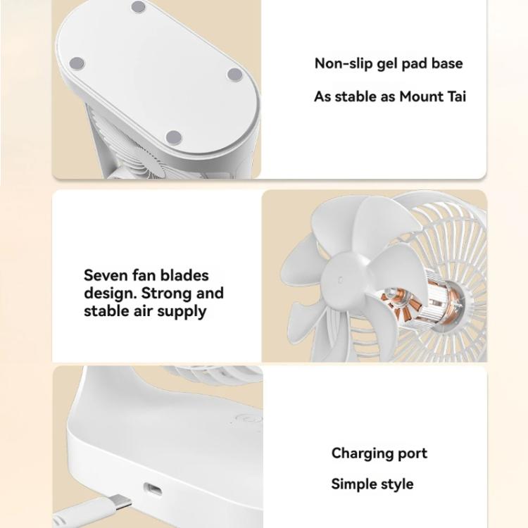 Dual Head Desk Fan 360-degree Adjustable Oscillating Air Circulator 3-Speed Portable Cooling Fan 4000 mAh battery - Electric Fans by buy2fix | Online Shopping UK | buy2fix