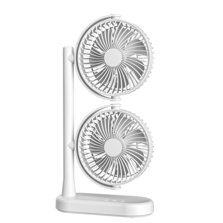 Dual Head Desk Fan 360-Degree Adjustable Oscillating Air Circulator 3-Speed Portable Cooling Fan Without Battery - Electric Fans by buy2fix | Online Shopping UK | buy2fix