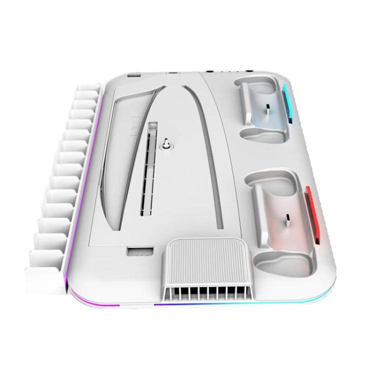 For PS5 Slim / Pro Multi-functional Cooling Stand with Controller Charging Station & Game Disc Storage Holder(White) - Holder by buy2fix | Online Shopping UK | buy2fix