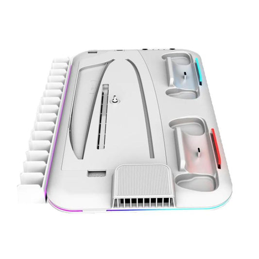 For PS5 Slim / Pro Multi-functional Cooling Stand with Controller Charging Station & Game Disc Storage Holder(White) - Holder by buy2fix | Online Shopping UK | buy2fix