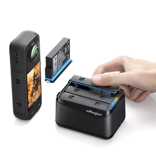 For Insta360 X5 Camera AMagisn Battery Charger Fast Charging Station For 3 Batteries Simultaneously - Others by aMagisn | Online Shopping UK | buy2fix