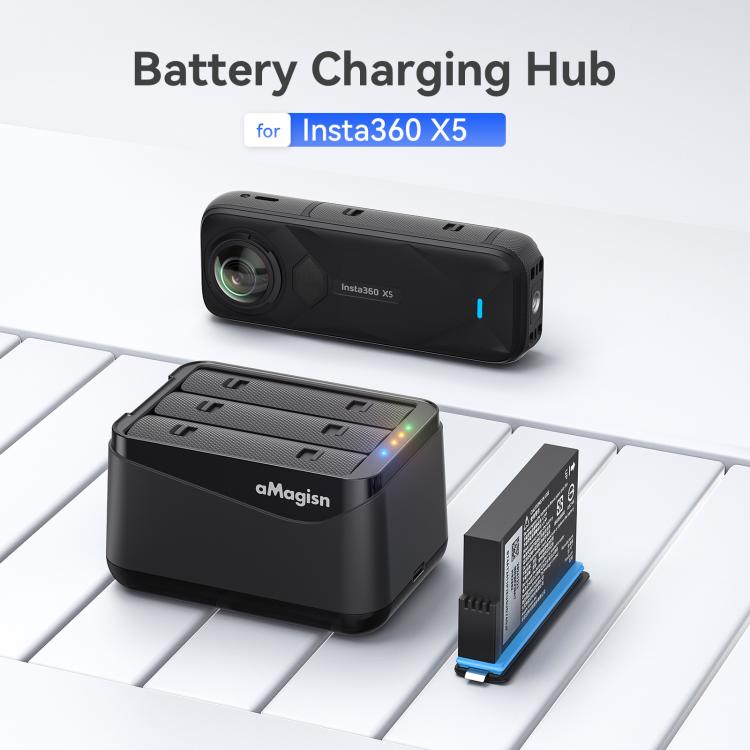 For Insta360 X5 Camera AMagisn Battery Charger Fast Charging Station For 3 Batteries Simultaneously - Others by aMagisn | Online Shopping UK | buy2fix