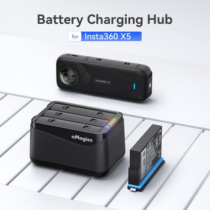 For Insta360 X5 Camera AMagisn Battery Charger Fast Charging Station For 3 Batteries Simultaneously - Others by aMagisn | Online Shopping UK | buy2fix