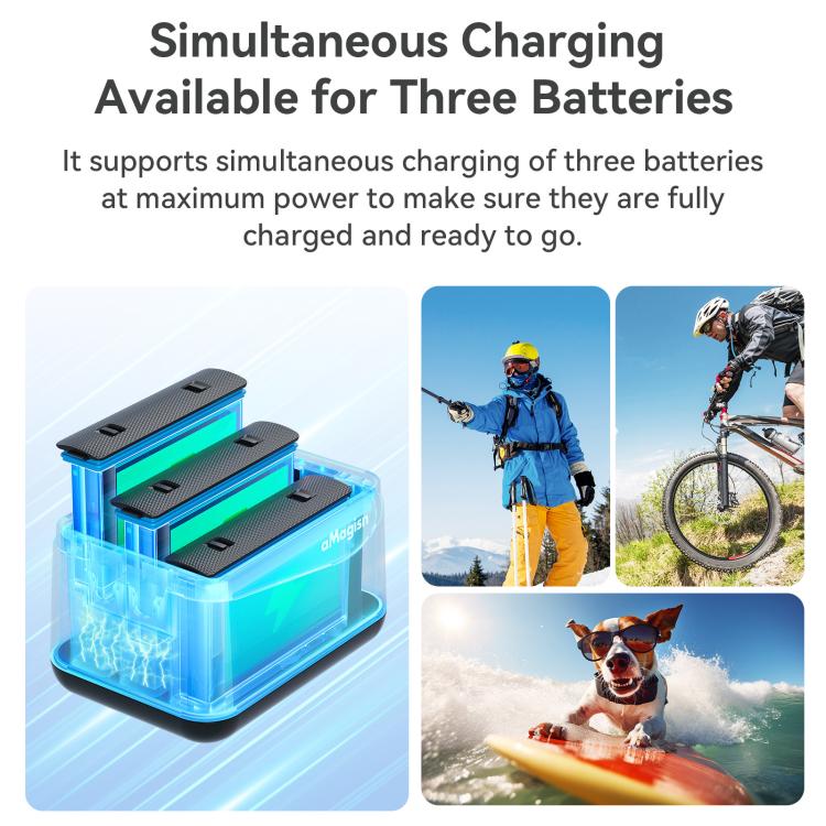 For Insta360 X5 Camera AMagisn Battery Charger Fast Charging Station For 3 Batteries Simultaneously - Others by aMagisn | Online Shopping UK | buy2fix
