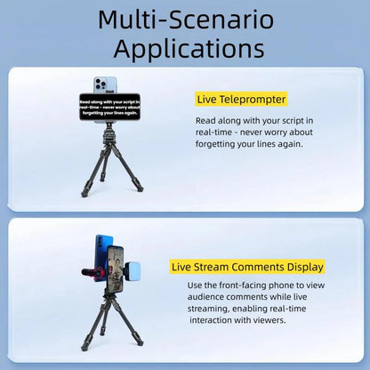 Dual Phone Mount Teleprompter Stand with Arca-Swiss Base Compatible with DJI Stabilizers for Live Streaming/Vlogging/Video Recording(8245) - Stand by buy2fix | Online Shopping UK | buy2fix