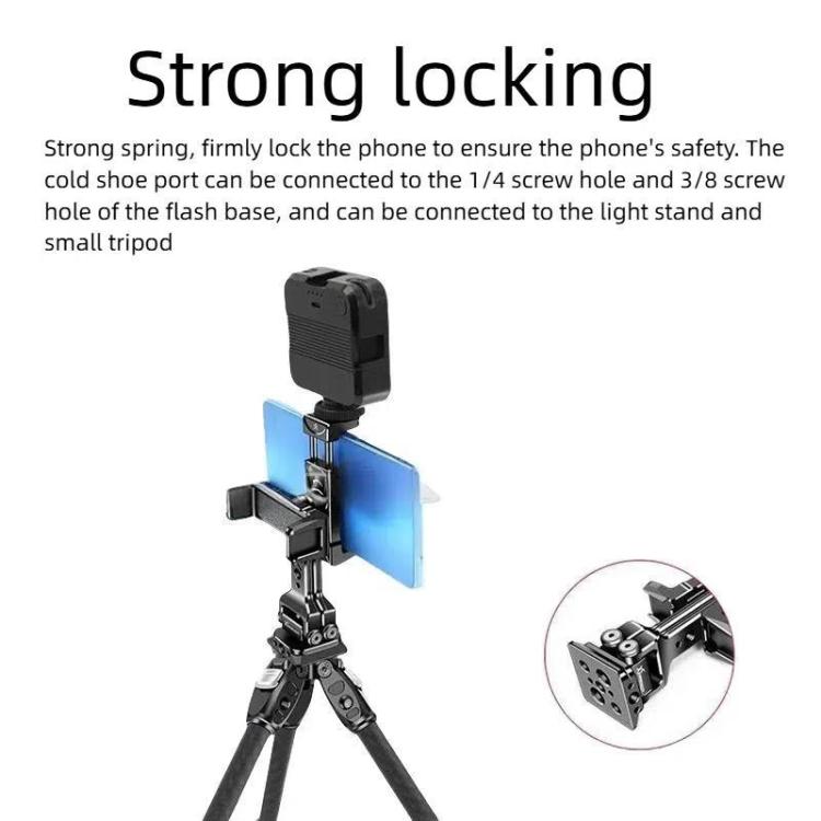 Dual Phone Mount Teleprompter Stand with Arca-Swiss Base Compatible with DJI Stabilizers for Live Streaming/Vlogging/Video Recording(8245) - Stand by buy2fix | Online Shopping UK | buy2fix