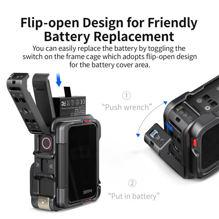 For Insta360 Ace Pro 2 / Ace Pro Camera AMagisn Quick Release Metal Cage Horizontal & Vertical Shooting Protective Frame(Charcoal Metallic) - Mount & Holder by aMagisn | Online Shopping UK | buy2fix