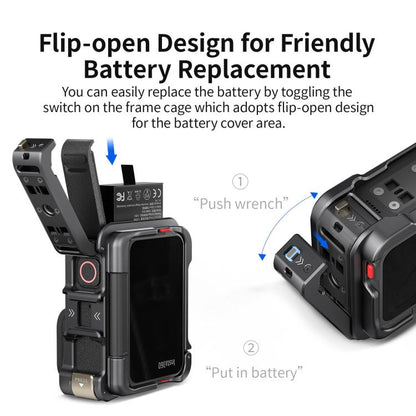 For Insta360 Ace Pro 2 / Ace Pro Camera AMagisn Quick Release Metal Cage Horizontal & Vertical Shooting Protective Frame(Charcoal Metallic) - Mount & Holder by aMagisn | Online Shopping UK | buy2fix