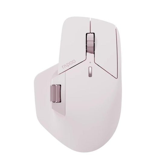 Rapoo Wireless Triple Mode Mice Ergonomic Desktop Laptop Business Office Mouse, Color: MT760 Pink - Wireless Mice by Rapoo | Online Shopping UK | buy2fix