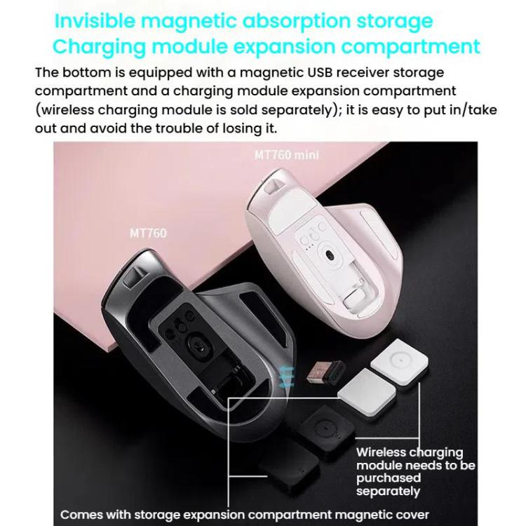 Rapoo Wireless Triple Mode Mice Ergonomic Desktop Laptop Business Office Mouse, Color: MT760mini Black - Wireless Mice by Rapoo | Online Shopping UK | buy2fix