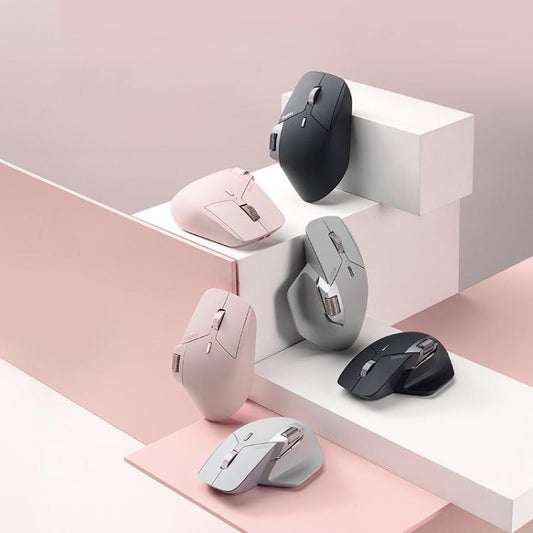 Rapoo Wireless Triple Mode Mice Ergonomic Desktop Laptop Business Office Mouse, Color: MT760mini Pink - Wireless Mice by Rapoo | Online Shopping UK | buy2fix