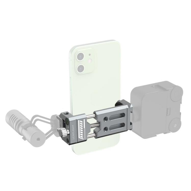 Leaplight Dual Cold Shoe All-Metal Phone Mount with 4x1/4 Inch Screw Ports & Arri Locating Holes(Gray) - Stand by Leaplight | Online Shopping UK | buy2fix