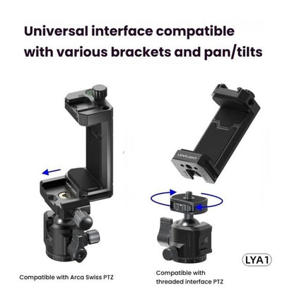 Leaplight Dual Cold Shoe All-Metal Phone Mount with 4x1/4 Inch Screw Ports & Arri Locating Holes(Black) - Stand by Leaplight | Online Shopping UK | buy2fix