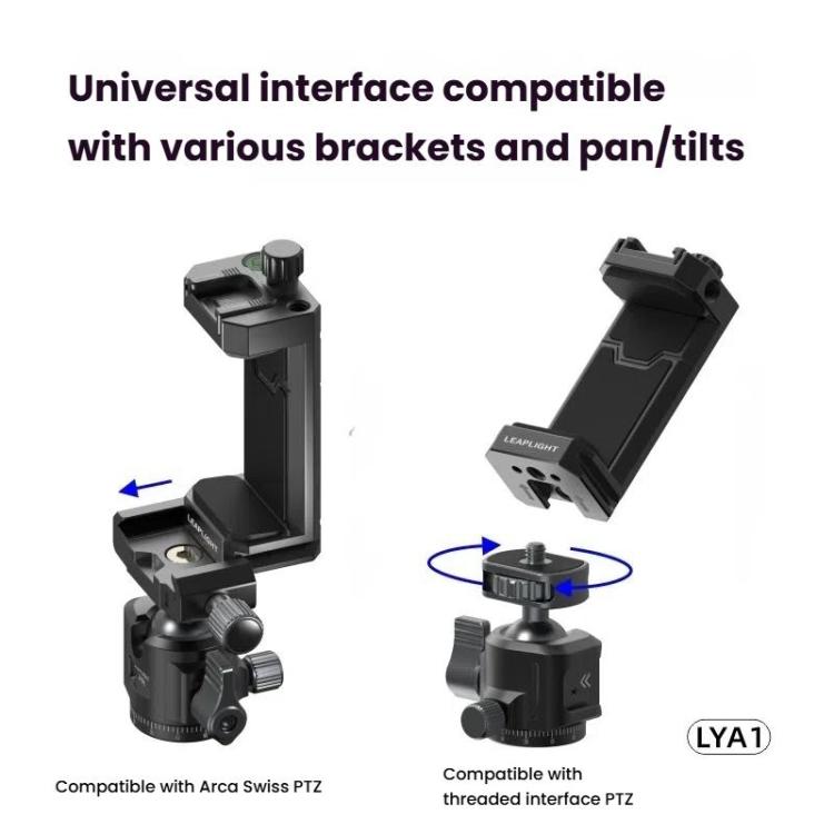 Leaplight Dual Cold Shoe All-Metal Phone Mount with 4x1/4 Inch Screw Ports & Arri Locating Holes(Gray) - Stand by Leaplight | Online Shopping UK | buy2fix