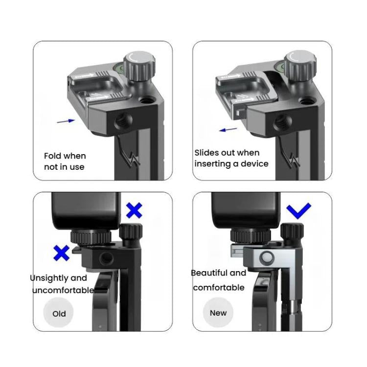 Leaplight Dual Cold Shoe All-Metal Phone Mount with 4x1/4 Inch Screw Ports & Arri Locating Holes(Black) - Stand by Leaplight | Online Shopping UK | buy2fix