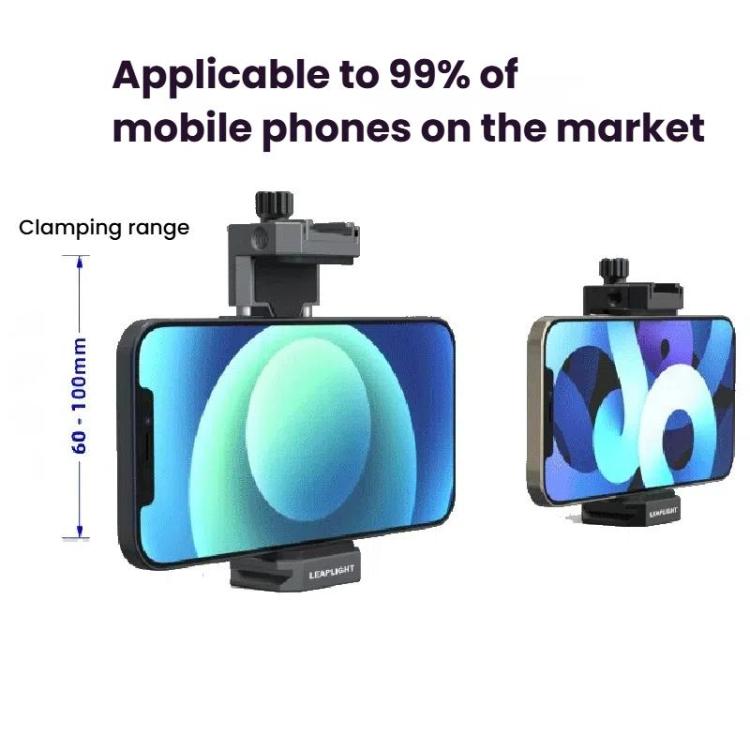 Leaplight Dual Cold Shoe All-Metal Phone Mount with 4x1/4 Inch Screw Ports & Arri Locating Holes(Gray) - Stand by Leaplight | Online Shopping UK | buy2fix