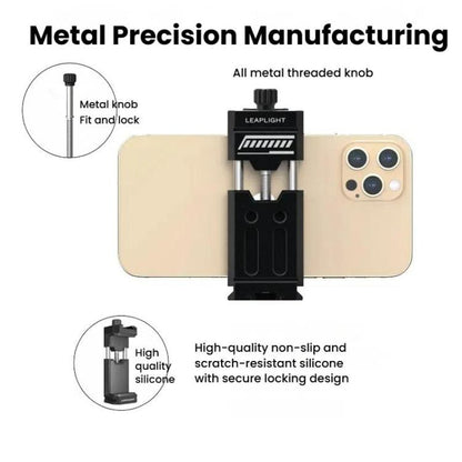 Leaplight Dual Cold Shoe All-Metal Phone Mount with 4x1/4 Inch Screw Ports & Arri Locating Holes(Black) - Stand by Leaplight | Online Shopping UK | buy2fix