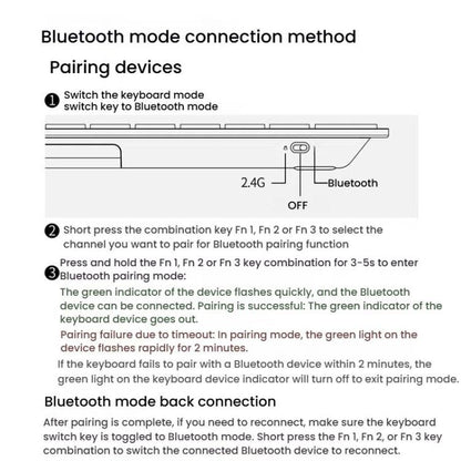 Rapoo E9000G Wireless Bluetooth Keyboard Computer Laptop Cell Phone Keyboard(White) - Wireless Keyboard by Rapoo | Online Shopping UK | buy2fix