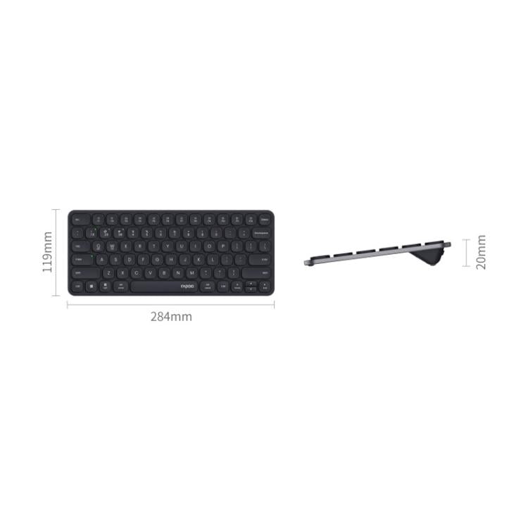 Rapoo E9000G Wireless Bluetooth Keyboard Computer Laptop Cell Phone Keyboard(Dark Gray) - Wireless Keyboard by Rapoo | Online Shopping UK | buy2fix