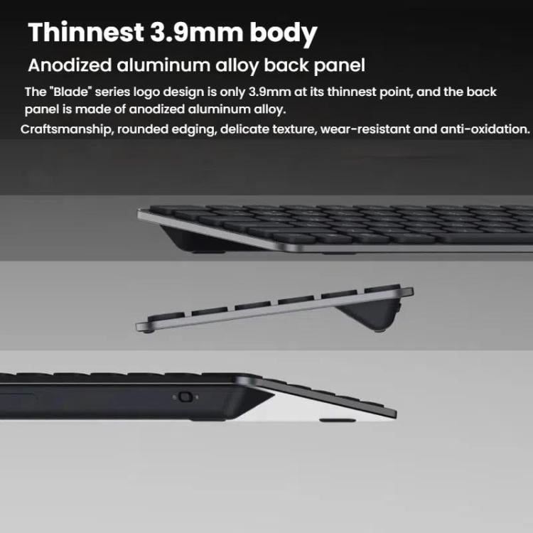 Rapoo E9000G Wireless Bluetooth Keyboard Computer Laptop Cell Phone Keyboard(Dark Gray) - Wireless Keyboard by Rapoo | Online Shopping UK | buy2fix