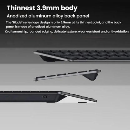 Rapoo E9000G Wireless Bluetooth Keyboard Computer Laptop Cell Phone Keyboard(Dark Gray) - Wireless Keyboard by Rapoo | Online Shopping UK | buy2fix