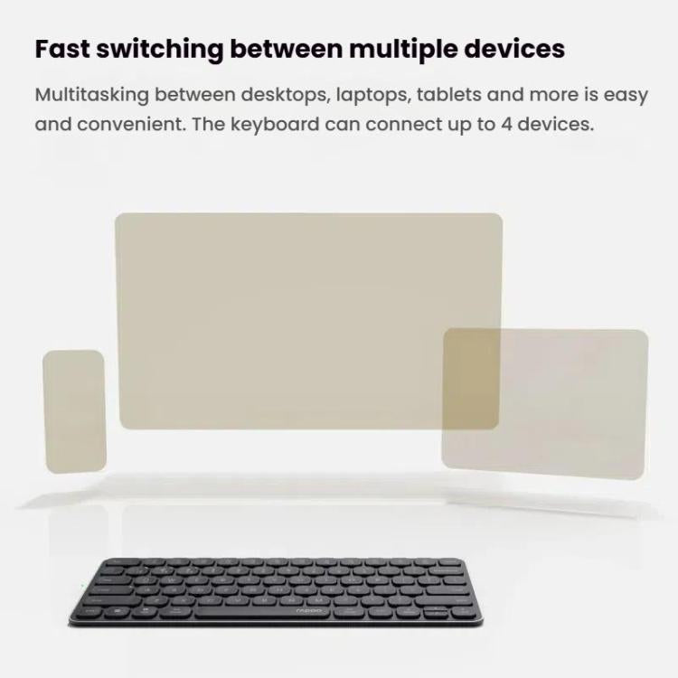 Rapoo E9000G Wireless Bluetooth Keyboard Computer Laptop Cell Phone Keyboard(Dark Gray) - Wireless Keyboard by Rapoo | Online Shopping UK | buy2fix