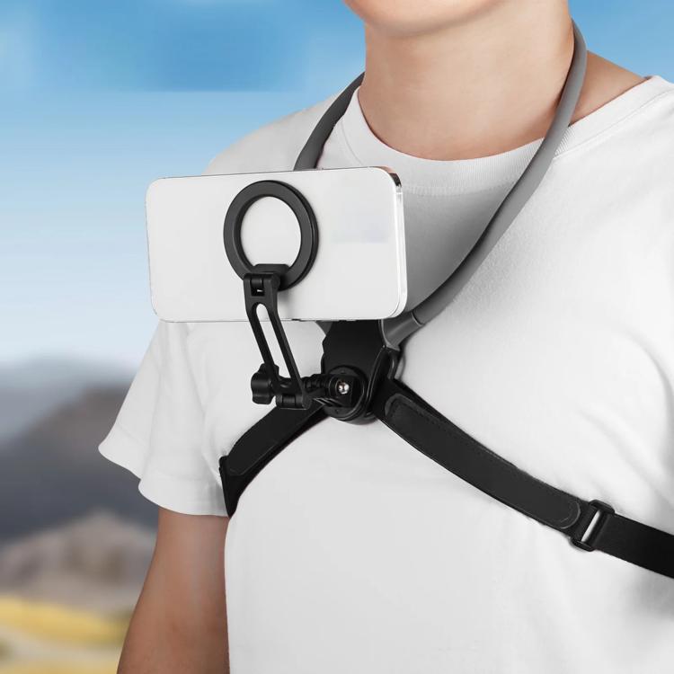 Adjustable Magnetic Neck Mount Phone Holder Quick-Release Chest Strap POV Mount For Sports & Vlogging(Black) - Holder by buy2fix | Online Shopping UK | buy2fix