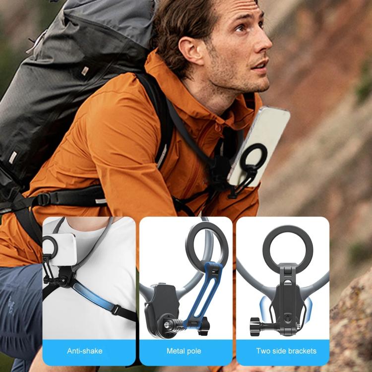 Adjustable Magnetic Neck Mount Phone Holder Quick-Release Chest Strap POV Mount For Sports & Vlogging(Black) - Holder by buy2fix | Online Shopping UK | buy2fix