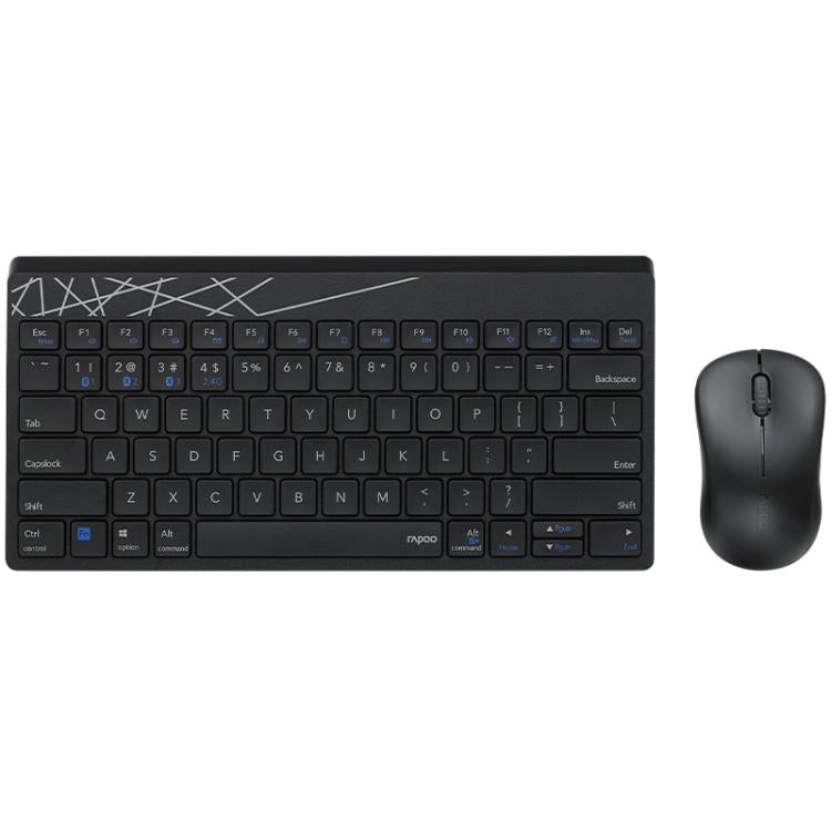 Rapoo 8000GT Bluetooth / 2.4G Wireless Keyboard Mice Set Laptop Tablet Cell Phone Keyboard And Mouse(Black) - Wireless Keyboard by Rapoo | Online Shopping UK | buy2fix