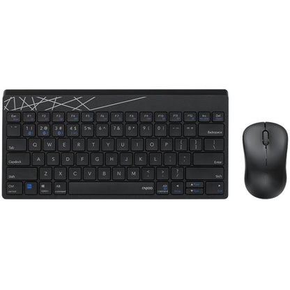 Rapoo 8000GT Bluetooth / 2.4G Wireless Keyboard Mice Set Laptop Tablet Cell Phone Keyboard And Mouse(Black) - Wireless Keyboard by Rapoo | Online Shopping UK | buy2fix