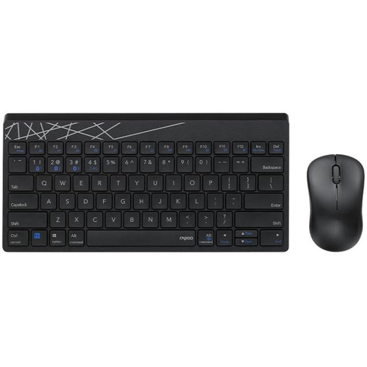 Rapoo 8000GT Bluetooth / 2.4G Wireless Keyboard Mice Set Laptop Tablet Cell Phone Keyboard And Mouse(Black) - Wireless Keyboard by Rapoo | Online Shopping UK | buy2fix
