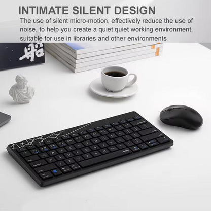 Rapoo 8000GT Bluetooth / 2.4G Wireless Keyboard Mice Set Laptop Tablet Cell Phone Keyboard And Mouse(Black) - Wireless Keyboard by Rapoo | Online Shopping UK | buy2fix