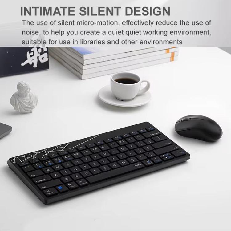 Rapoo 8000GT Bluetooth / 2.4G Wireless Keyboard Mice Set Laptop Tablet Cell Phone Keyboard And Mouse(White) - Wireless Keyboard by Rapoo | Online Shopping UK | buy2fix