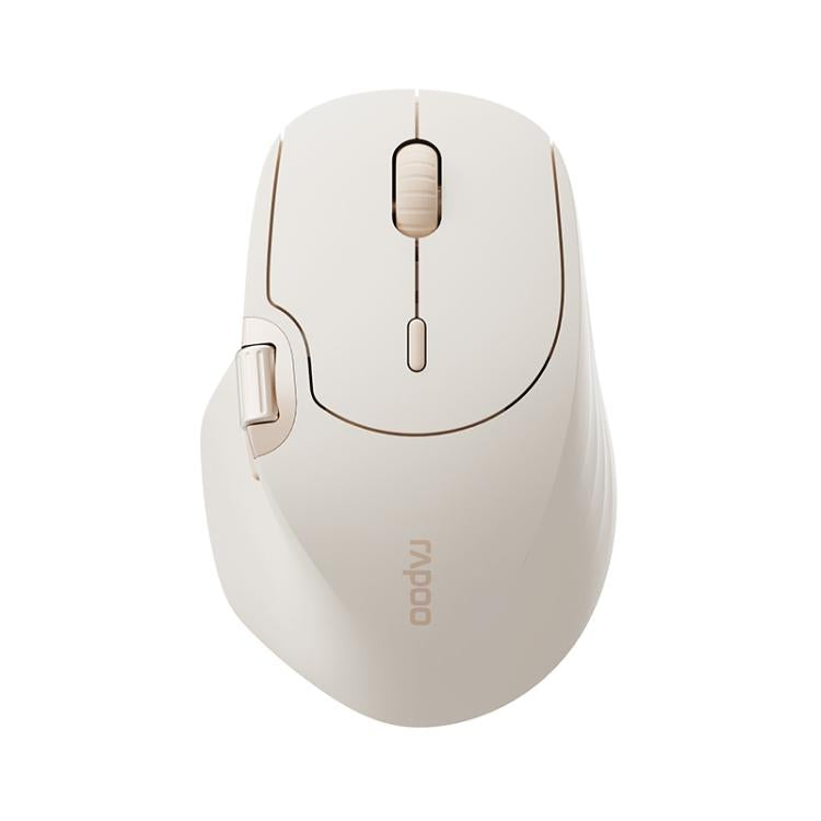 Rapoo MT560 3-Mode Wireless Bluetooth Mouse Ergonomic Desktop Laptop Mouse(Milk Tea) - Wireless Mice by Rapoo | Online Shopping UK | buy2fix