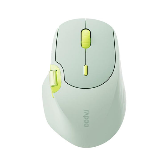 Rapoo MT560 3-Mode Wireless Bluetooth Mouse Ergonomic Desktop Laptop Mouse(Light Green) - Wireless Mice by Rapoo | Online Shopping UK | buy2fix