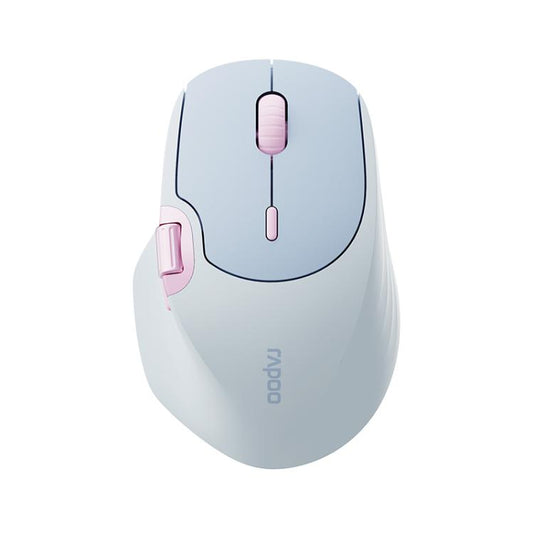 Rapoo MT560 3-Mode Wireless Bluetooth Mouse Ergonomic Desktop Laptop Mouse(Light Blue) - Wireless Mice by Rapoo | Online Shopping UK | buy2fix