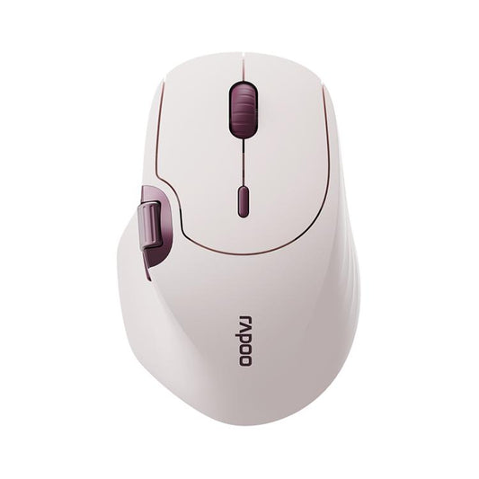 Rapoo MT560 3-Mode Wireless Bluetooth Mouse Ergonomic Desktop Laptop Mouse(Pink) - Wireless Mice by Rapoo | Online Shopping UK | buy2fix