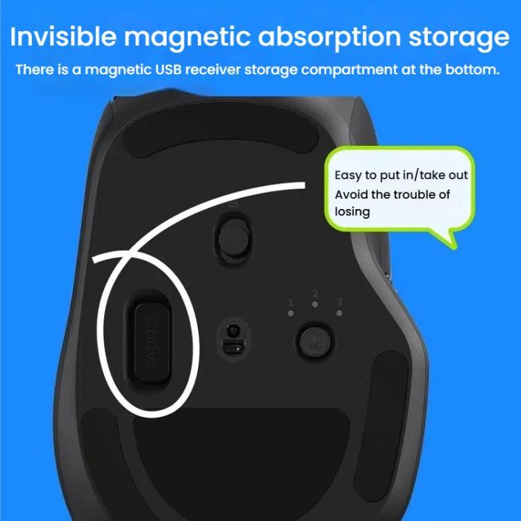 Rapoo MT560 3-Mode Wireless Bluetooth Mouse Ergonomic Desktop Laptop Mouse(Milk Tea) - Wireless Mice by Rapoo | Online Shopping UK | buy2fix